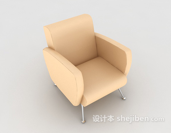 现代家居棕色休闲椅3d模型下载