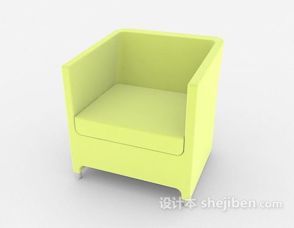 免费简约家居绿色单人沙发3d模型下载