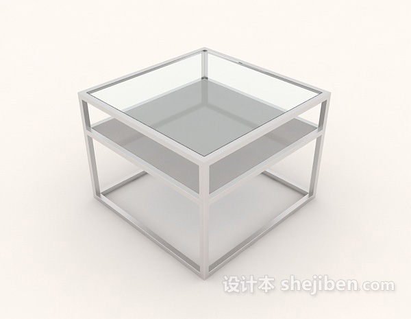 玻璃简约茶几3d模型下载
