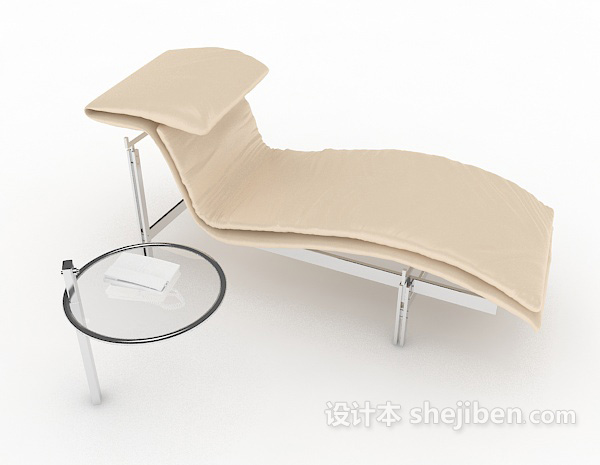 白色简单休闲椅3d模型下载