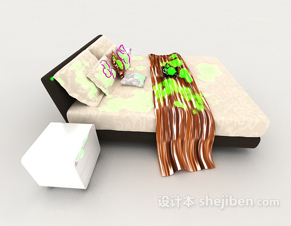 设计本现代居家型双人床3d模型下载