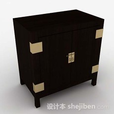 中式棕色木质储物柜3d模型下载