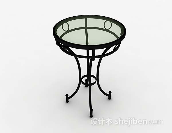 欧式铁艺圆桌子3d模型下载