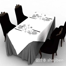 餐厅餐桌椅3d模型下载