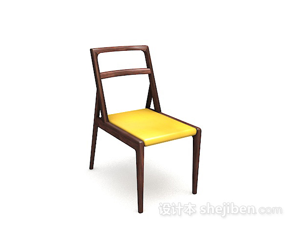 木质简单黄色家居椅子