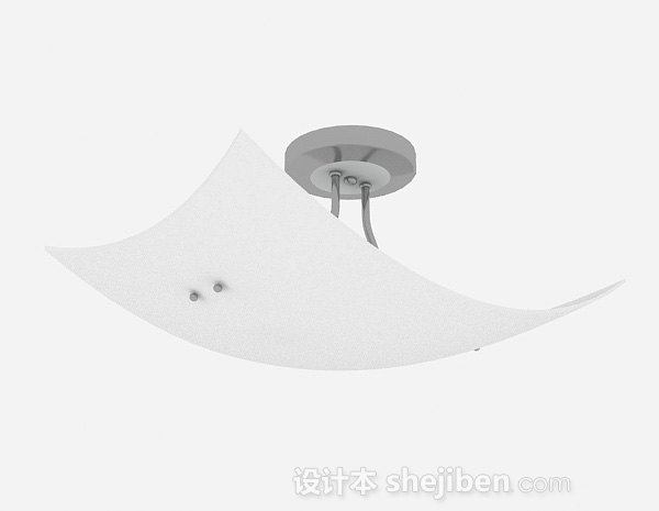 现代风格白色简单造型吊灯3d模型下载