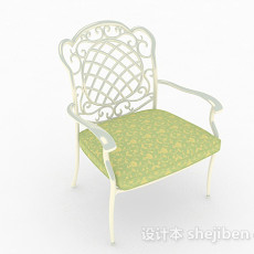 欧式简约白色家具单人扶手椅3d模型下载