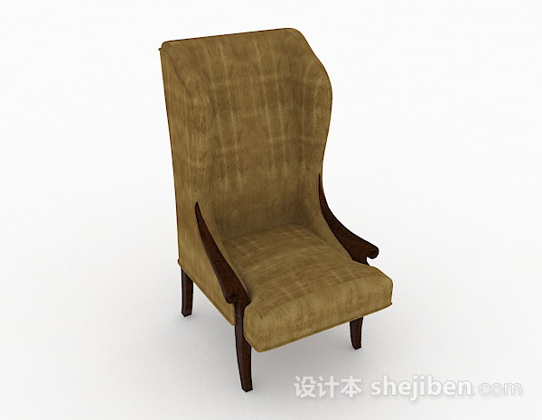 欧式简约棕色家居椅3d模型下载